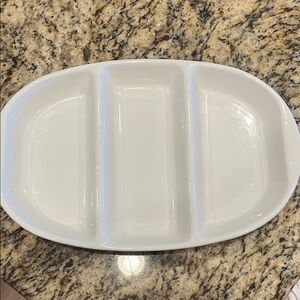 Elegant White Divided Serving Platter